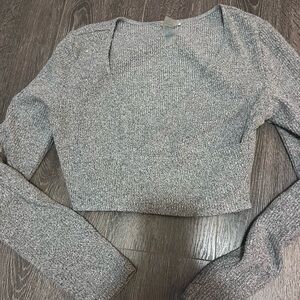 Tropik Gray Knit Crop Longsleeve